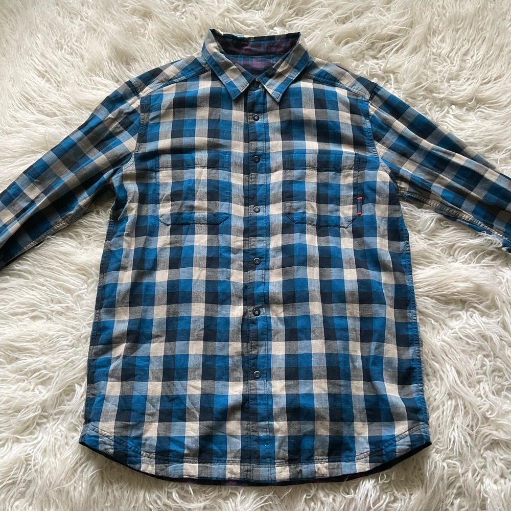 Merrell Reversible Button‎ Down Plaid Shirt